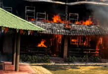 Evacúan a cientos de vacacionistas tras incendio registrado en campamento de Bayaguana